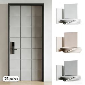 TEMU 21개입 자가 접착식 현관문 벽 방음 패널 - 방음 소재 접착식 인테리어 210x90cm / 82.68×35.43인치, 가정용 문, 사무실, 스튜디오에 적합 - 간편 설치, 다양한 색상 선택 가능: 그레이/화이트/카멜 - 팟캐스팅, 음악 제작, 회의, 팟캐스트 설정에 이상적, 세련된 외관, 내구성 있는 구조, 콘텐츠 크리에이터용