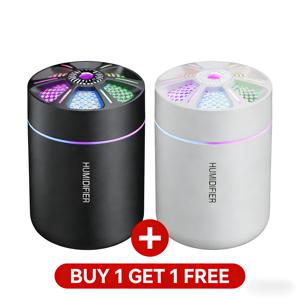 TEMU 2개 세트 미니 180ML 가습기 (컬러풀 야간 조명 및 에센셜 오일 디퓨저 포함), 가정, 침실 및 차량용으로 적합, 저소음 작동