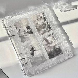 TEMU A5 아크릴 보관 시스템, 물결 패턴 외부 쉘, 방습 및 방진 내부 페이지, 색상 유지 기술, 아이돌 수집품을 위한 전문가용 3인치 포토카드 보관 장비, 변색 방지 기술 + UV 필터 레이어