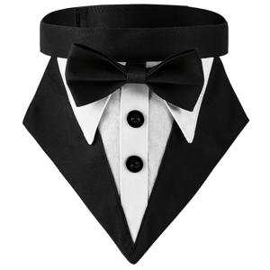 TEMU 웨딩 생일 파티용 포멀 택시도 강아지 반다나 칼라, 보우 타이 포함, 신년 선물용 슈트 코스튬 애완동물 추가