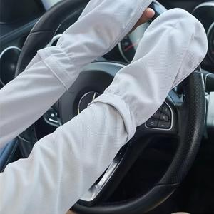 TEMU 여성용 여름 패션 팔토시 - 편자 코바늘 뜨개질 디자인, 경량 혼방 소재, 통기성 좋고 편안함, 장거리 운전 및 캐주얼 외출용, 스타일리시한 운전용 장갑, 통기성 원단