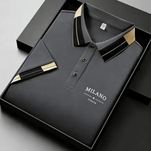 TEMU 2026년 남성용 반팔 골프 폴로 헨리 셔츠 (Qiao Xi Mei OBM) - 세련된 디자인과 대비되는 버튼 칼라가 특징입니다. 부드럽고 피부 친화적인 원단으로 제작되었으며 세탁기 사용이 가능합니다.