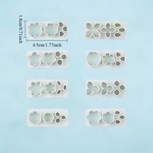 TEMU 8개입 3D 꽃잎 몰드 - 고정밀 칼날 포함, 폴리머 클레이, 소프트 왁스, 레진 공예용 DIY 플라스틱 몰드 - 주얼리 제작, 스티커 템플릿, 휴일 공예 및 칼날 커팅용