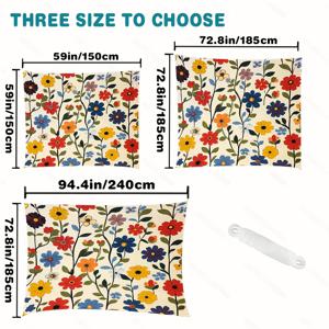 TEMU 1개 QD-VIVIOS 플로럴 캐노피 차양 - 가볍고 휴대용 야외 선쉐이드, 해변, 캠핑, 정원, 피크닉용 - 사계절 사용 가능, 쉬운 설치 (폴 미포함) - 6인용 텐트, 발코니, 수영장용 내구성