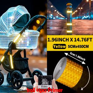 TEMU 단색 반사 안전 테이프 1.96*177.17인치 노란색/빨간색/흰색/파란색/초록색/형광 초록색 반사 접착 스티커 안전 표시 자동차 모양 자체 접착식 경고 스트립 반사 필름, 자동차, 트럭, 버스용 야간 사용