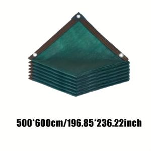 TEMU 다크 그린 야외 차양망 - 자외선 차단, 다양한 사이즈, 여행, 피크닉 및 수영장 사용에 완벽, 커튼 기능의 직사각형 PE 원단