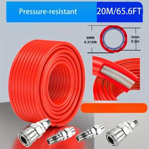 TEMU 에어 컴프레서 호스 및 추가품은 20미터(65.6피트) 또는 10미터(32.8피트)의 길이로 제공됩니다. 유럽식 및 C-스타일 퀵 커플러 2개가 포함되어 있습니다. 이 고압 3중 브레이드 PU 랩핑 호스는 내구성이 뛰어나고 유연합니다.