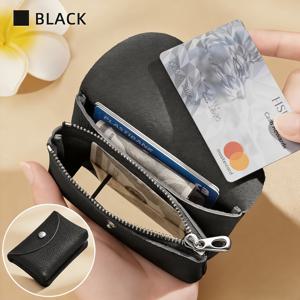 TEMU 1개 TASAHNI 여성용 정품 가죽 지갑 - 빈티지 미니 동전 지갑 & 카드 홀더, 스냅 클로저, 최상급 소가죽 동전 주머니, 현금, 카드, 신분증용 - 컴팩트 일상용 지갑