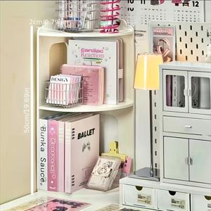 TEMU 기숙사 데스크탑 코너 선반, 책상 정리함, 스타일 데스크탑 코너 수납 선반, 2단 또는 3단, 코너 선반