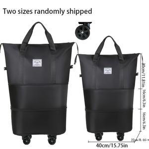 TEMU 여행 가방, 편리한 다기능 여행 가방, 슈퍼마켓 쇼핑, 여행, 학교 가기에 적합, 부드러운 범용 바퀴, 두꺼운 옥스포드 천 핸드백 여행 가방