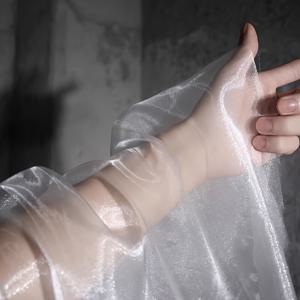 TEMU 결정적인 시스루 원단, 진주색 오간자, 투명하고 반짝이는 폴리에스터, 웨딩 드레스, 공연 의상, 공예품 및 장식에 적합