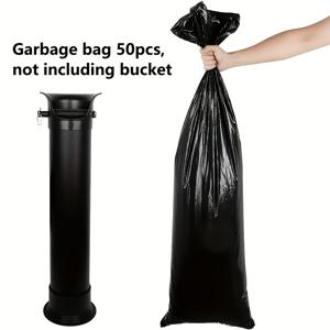 TEMU 25/50개 내구성 강한 두꺼운 커피 찌꺼기 처리용 봉투 - 오픈탑 디자인 & 걸이 고리가 있는 내구성 플라스틱 머신 폐기물 봉투, 누수 방지 & 냄새 차단, 주방용, 막힘 없는 처리, 커피 찌꺼기 & 필터용 검정색 플라스틱 봉투