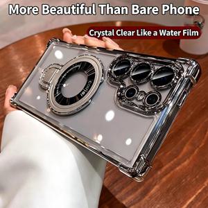 TEMU 휴대폰 케이스 - 삼성 S26 울트라 5G 슬림 충격 방지 스크래치 방지 미러 커버 스탠드 홀더 포함, 갤럭시 S26 울트라 5G 울트라 충격 방지 렌즈 보호 케이스 스타일리시