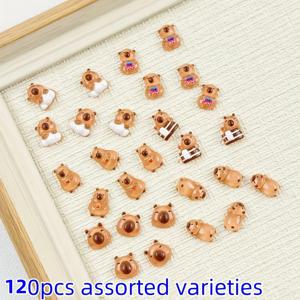 TEMU 120개 카피바라 레진 비즈 (플랫 백) - 스크랩북, 네일 아트, 만들기 & DIY 공예용 - 머리, 키체인, 의류 장식용 카피바라 모양 비즈 - 크리스마스 & 새해 선물로 이상적