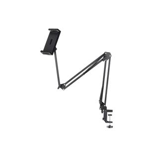 TEMU 확장형 롱암 폰 홀더, 360° 회전 및 조절 가능한 메카니컬 암 메탈 스탠드, 침대와 책상용 레이지 스탠드, 미끄럼 방지 그립, 아이패드 프로, 아이패드, 아이패드 에어, 갤럭시 탭, 아이폰 및 기타 기기 호환 (블랙)