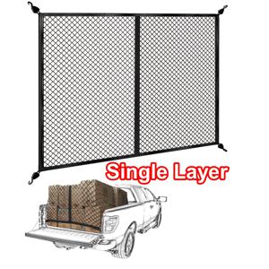 TEMU 고탄성 카고 넷, 간단한 트럭 베드 카고 메쉬 정리함, 일상적인 가벼운 트럭 하중에 적합, 3.3'x4'는 5.8'x7'까지, 4'x4'는 7'x7'까지 늘어남, 픽업, 트레일러, SUV, ATV/UTV용(더블 레이어)