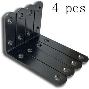 TEMU 4개입 고강도 블랙 메탈 L자형 선반 브래킷 - 벽걸이형 플로팅 선반을 위한 튼튼한 코너 조인트, 장식용 보관 및 디스플레이 - 간편한 설치 및 녹 방지