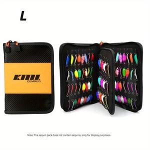 TEMU 넉넉한 낚시 미끼 보관 지갑, 튼튼한 지그 스피너 스팽글 미끼 하드 케이스 (낚시 장비 보관용)