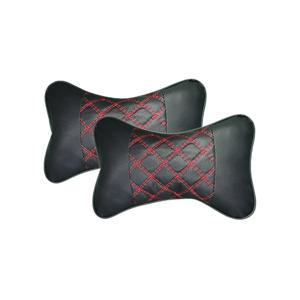 TEMU 2개 자동차 헤드레스트 PU 가죽 목베개, 부드럽고 편안한 시트 쿠션, 자동차 내부 액세서리 장식