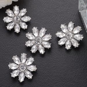 TEMU 6개 세트 고급 유리 금색 장식 버튼 - 진한 하늘색, 네이비 블루 & 투명 컷석 | 벨벳 코트, 정장, 드레스, DIY 공예, 선물 상자 및 패션 액세서리용 | 꽃무늬 디자인 옷 단추 | 섬세한 장인 정신