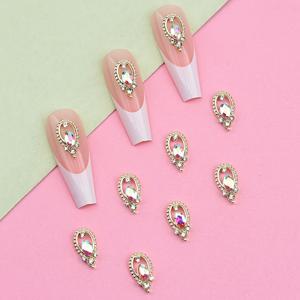 TEMU 10개입 3D 합금 골드 네일 아트 참 장식 주얼리 ( AB 보석 및 라인스톤 포함), 네일 매니큐어 디자인, 네일 아트 주얼리 추가 용품