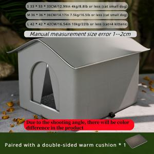 TEMU 1개, 3가지 사이즈 편안한 방 모양 고양이 및 강아지 쉼터 (비 및 눈용) - 넓은 야외 공간 둥지, 튼튼한 옥스포드 천, 사계절 보호, 바람과 비에 걱정 없이 사용 가능