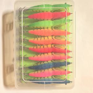 TEMU 빛나는 문어 징 세트 10개, 부드러운 발 디자인의 나무 새우 미끼, 스테인리스 스틸 바늘 장착, 고품질 플라스틱 재질, 현실적인 움직임으로 낚시 장비를 - 발렌타인데이, 크리스마스에 적합