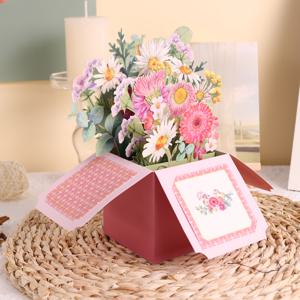 TEMU 1개 - 우아한 팝업 어머니날 카드, 꽃무늬 디자인과 섬세한 봉투 - 엄마를 위한 진심 어린 인사, 따뜻함과 로맨스를 표현하기에 완벽한 어머니날 선물