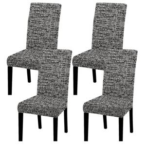 TEMU 흑백 텍스처 디지털 배치 프린트 의자 커버 4개/6개 세트, 탈부착 및 세탁 가능한 의자 커버 세트, 부드럽고 몸에 꼭 맞는 신축성 시트 보호대, 식당, 주방, 연회장, 레스토랑, 침실, 사무실, 거실, 기숙사 및 홈 데코용