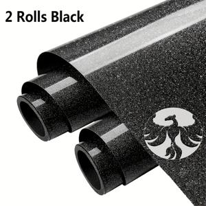 TEMU 3D 글리터 퍼프 열전사 비닐 2롤, 각 12인치 x 19.6인치, 티셔츠, 가방, 크리스마스 장식, 웨딩 파티에 적합하며 모든 커팅 기계와 호환됩니다. 잘 자르고 빗금 처리할 수 있습니다.