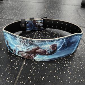 TEMU Zeus 번개 디자인 역도 벨트, 헬스장용 피트니스 벨트, 부드러운 PU 소재, 허리 패딩 처리, 남녀 모두에게 적합, 근력 운동, 파워리프팅, 스쿼트, 데드리프트 등에 적합