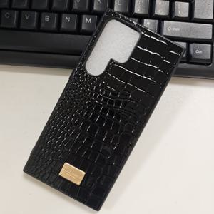 TEMU 휴대폰 케이스 - 컬렉터즈 에디션 비즈니스 레트로 악어 조각 섬유 텍스처 케이스 (갤럭시 S25 울트라, 갤럭시 S22 울트라 스테레오 골든 라벨 휴대폰 케이스)