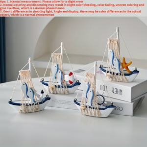 TEMU 4개 세트. 지중해 요트 나무 모형 장식. 책상용 나무 소형 보트 공예, 바다 테마 장식. 집에서 보관하거나 친구에게 선물로 적합. 장식품만 아니라서...