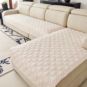 TEMU 체커드 사운드웨이브 테크놀로지 2개 세트 L자형 소파 보호 쿠션, 트리플 라인 기하학 패턴 - 내구성 좋은 반려동물 친화적 좌우 섹션용 소파 커버 - 세탁기 사용 가능 소파 커버