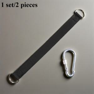 TEMU 2개/세트: 스트랩 1개 + 후크 1개, 고하중 캠핑 해먹 액세서리, 모든 유형의 야외용 그네 및 해먹 액세서리에 적합