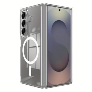 TEMU 휴대폰 케이스 - 삼성 Zfold7 접이식 폰 케이스 호환, 투명 고화질 아크릴 갤럭시 Zfold6 보호 커버, 하드 쉘, 낙하 방지 마그네틱 충전 Zfold5 폰 케이스