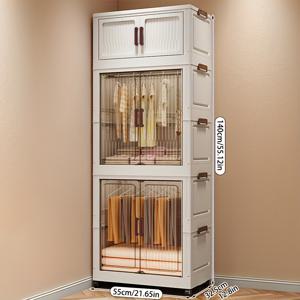 TEMU 휴대용 옷장 정리함, 대용량 접이식 바퀴 달린 수납함, 쌓을 수 있는 뚜껑 있는 플라스틱 수납함, 침실 의류 정리함, 옷, 이불, 수건, 베개, 담요, 침구, 책 보관 및 정리용, 밀키 화이트