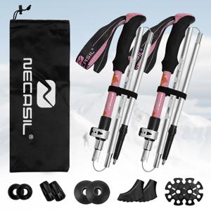 TEMU 2개 세트 접이식 하이킹 폴 - 퀵락 시스템, 초경량 알루미늄 트레킹 폴, EVA 고무 그립 및 조절 가능한 스트랩, 남녀 공용, , 캠핑, 하이킹 - 내구성 있는 아웃도어 스틱, 하이킹 장비, 스타일리시한 폴 디자인, 안전한 잠금 메커니즘