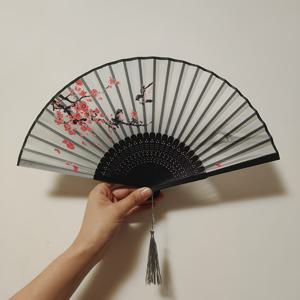 TEMU 우아한 일본식 접이식 장식용 종이 - 벚꽃과 빨간 장식이 있는 여성용, 웨딩, 홈 데코, 파티 액세서리에 완벽 | 전통적인 디자인 | 섬세한 패턴, 벚꽃 장식