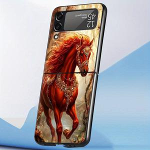 TEMU 삼성 갤럭시 플립5 플립3 Z 플립7 6 5 4 플립6 플립4용 호스 폰 케이스, 하드 백 커버, 스마트폰 보호 케이스, 슬림 휴대폰 케이스, 트렌디한 디자인, 소재, 플립 폰 프로텍터, 모바일 쇼퍼즈 및 테크 애호가를 위한 안전 가젯