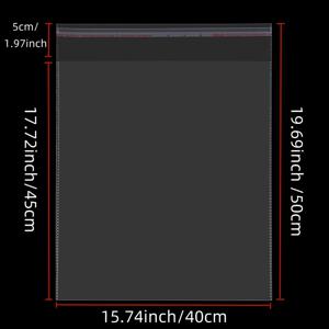 TEMU 대형 투명 접착식 의류 보관백 티셔츠 바지 스웨터 장난감 선물 포장봉투 크리스마스 휴일 패키징 백 100개입