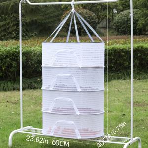 TEMU 1-4단 접이식 옷 건조대 지퍼 포함 - 비독성 폴리에스터 메쉬 물고기, 새우, 과일, 채소 및 허브용 - 공간 절약 벽걸이 디자인, 음식 건조대, 검정과 흰색 스타일, 접이식 건조 옷 랙, 초광폭 접이식 옷 건조대, 옷 건조대, 접이식 옷 건조대, 허브 보존, 견고한 프레임, 농부, 정원사