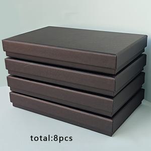 TEMU 8개 럭셔리 주얼리 보관함 세트, 고급 주얼리 보관함, 클래식 블랙 색상, 벨벳 안감, 튼튼하고 내구성이 뛰어난 선물 상자, 넉넉한 공간으로 보관 및 정리 가능, 목걸이, 펜던트, 귀걸이, 스터드, 반지 보관에 적합