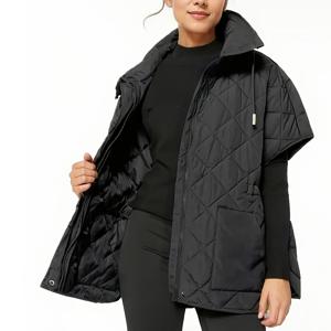 TEMU 패셔너블한 경량 패딩 코트, 가을/겨울 아우터웨어용 조끼, 퀼팅 패턴 반팔 패딩 조끼, 패딩 도톰함, 새로운 루즈핏 통근용 심플하고 활용도 높은 패딩 재킷