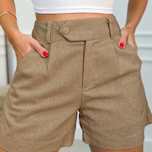 TEMU 여성용 솔리드 컬러 쇼츠 - 커뮤터 쇼츠 + 탈라