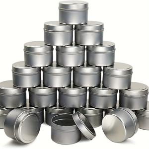 TEMU 24개 빈 양초병 세트. 각 병은 4온스 용량이며 양초 제작에 이상적입니다. 이 용기는 뚜껑이 함께 제공되며 블랙, 골드, 실버 색상으로 제공됩니다. 프로젝트, 예술 작품, 휴일 선물로 완벽합니다.