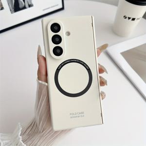 TEMU 갤럭시 Z 폴드 7 플립 폰 케이스: 신형 전기도금 마그네틱 슈트, 접이식 폰 커버, 모던 디자인, 스타일리시 커버, 보호 케이스, 견고한 구조, 플립 커버, 보호 케이스, 가젯 애호가, 스마트폰 소유자용