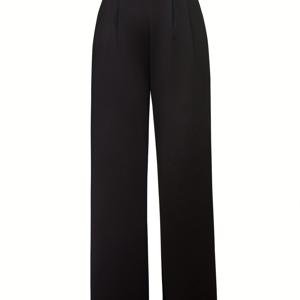 TEMU 여성용 우아한 단색 레그 팬츠 - 기울어진 포켓 디자인 - 통기성 좋고 편안함, 성인용으로 적합, 모든 계절에 착용 가능