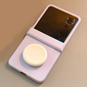 TEMU 휴대폰 케이스 - 남녀 모두를 위한 단색 플립 폰 케이스, 삼성 폴드형 갤럭시 Z Flip 7, Z Flip 6 등 삼성 폴드폰 보호를 위해 디자인된 한국 스타일