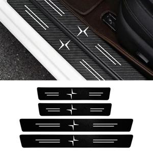 TEMU Polestar 카본 파이버 문턱 보호 필름에 적합 - 스크래치 방지 방수 차량 스티커, 현실적인 재질로 강화된 보호 및 스타일리시한 디자인, 화이트 블랙 레터 스타일, 차량 액세서리